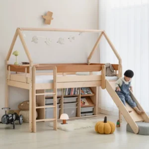 บ้านไม้เตียงเด็ก Flying house bed