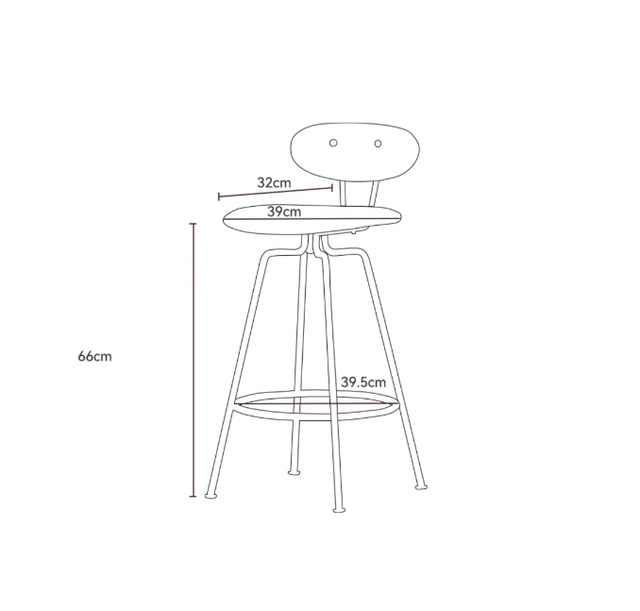 เก้าอี้บาร์สไตล์วินเทจ รุ่น Izumi - Image 8
