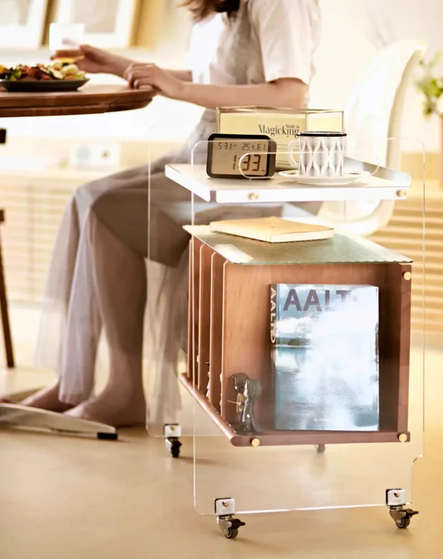 รถเข็นตู้เก็บนิตยสาร ตู้เก็บแผ่นเสียง รุ่น Anzu - Image 4